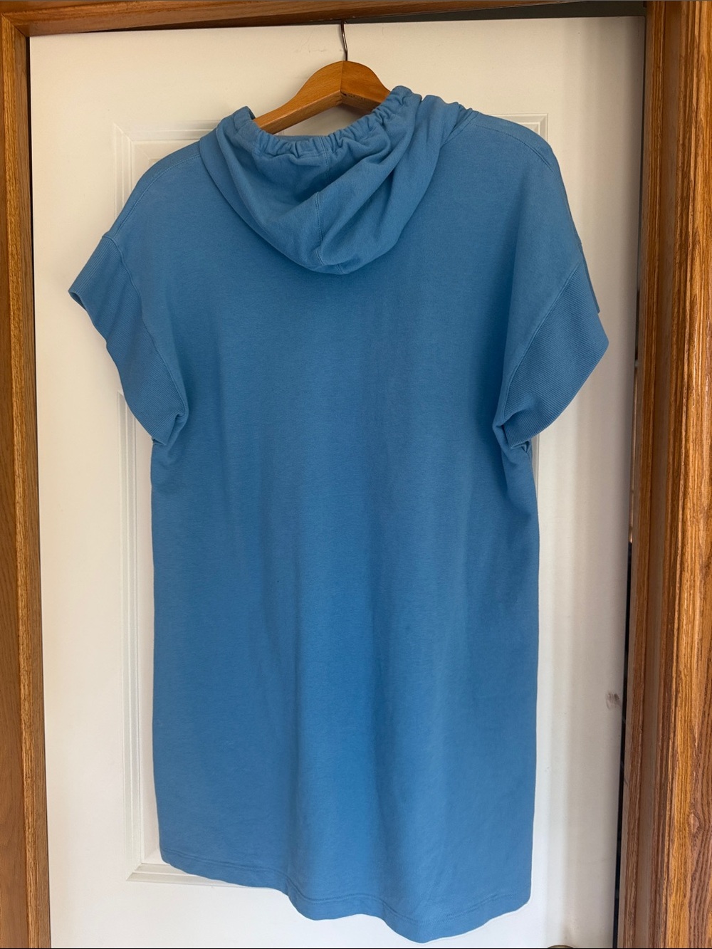 Fifteen Twenty Blue Hooded Short-Sleeve Mini Dress with White Drawstrings - Picture 5 of 5